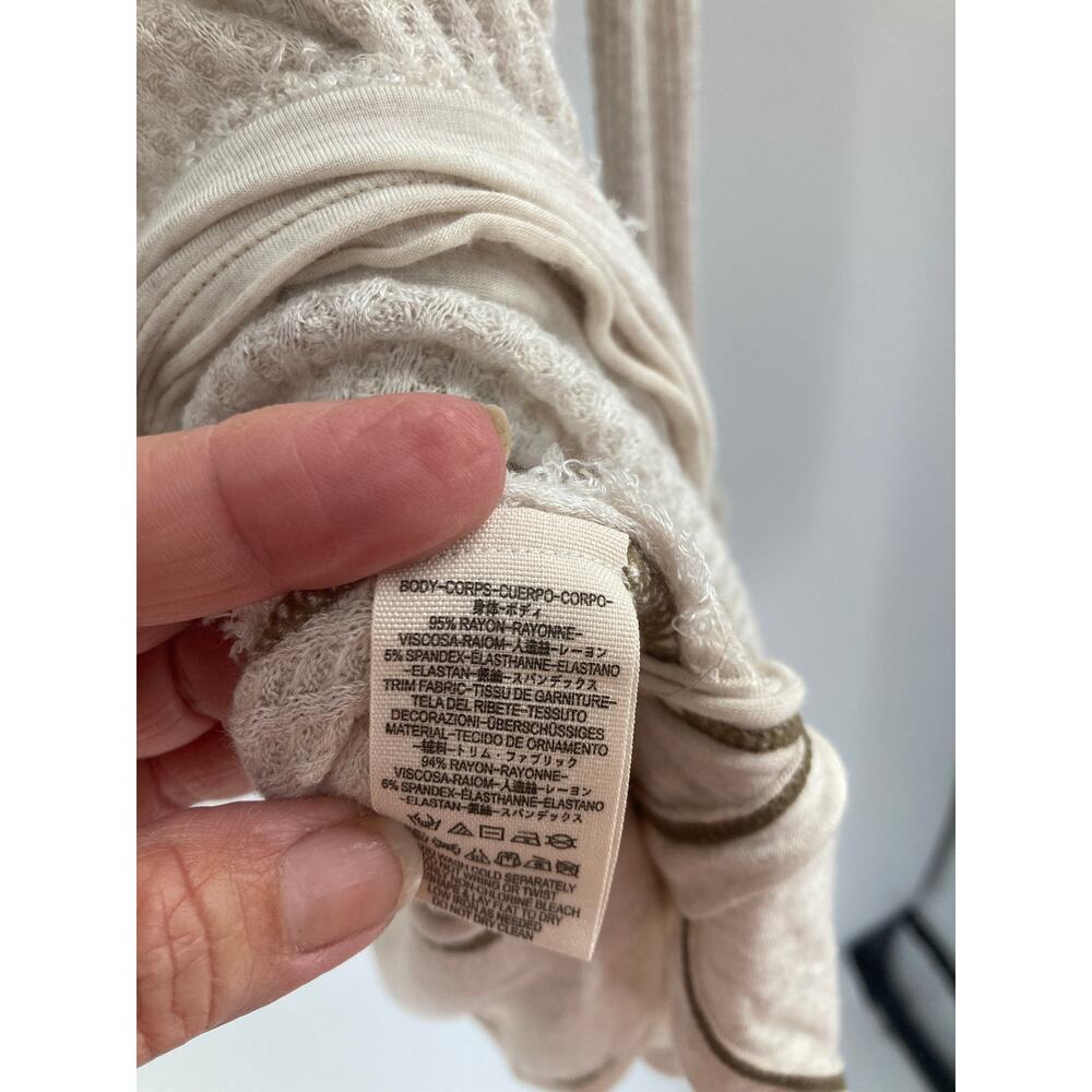 Free People We The Free Laguna Waffle Knit Tunic Thermal Oatmeal Beige Medium - Picture 10 of 12